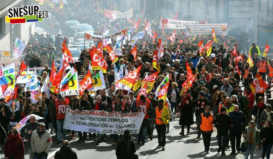 Manifestation de la Fonction publique du 22 mars 2018 - Limoges - Vincent Cousseau