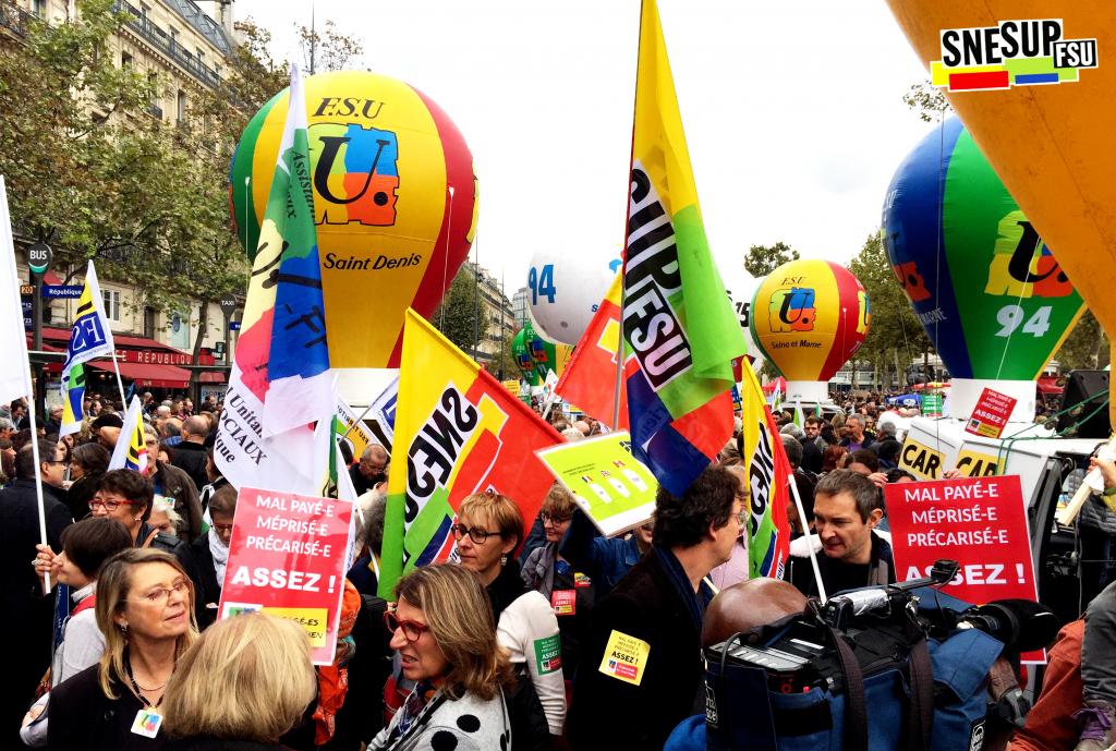 Manifestation de la Fonction publique du 10 octobre 2017 - Paris - CC-BY-SA SNESUP-FSU
