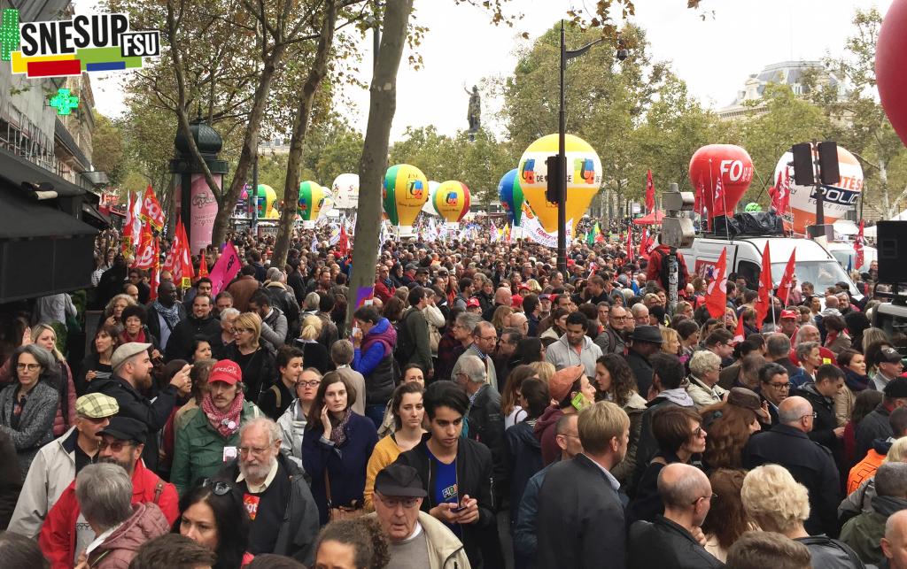 Manifestation de la Fonction publique du 10 octobre 2017 - Paris - CC-BY-SA SNESUP-FSU