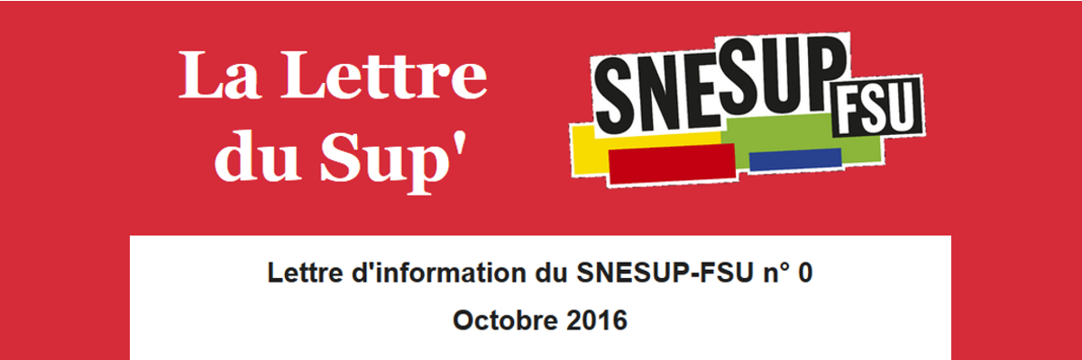 La Lettre du Sup' n° 0 - Octobre 2016